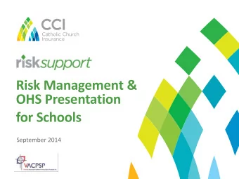 OHS Presentation  for Schools  September 2014  What is Occupational Health &amp; Safety (OHS)?  OHS