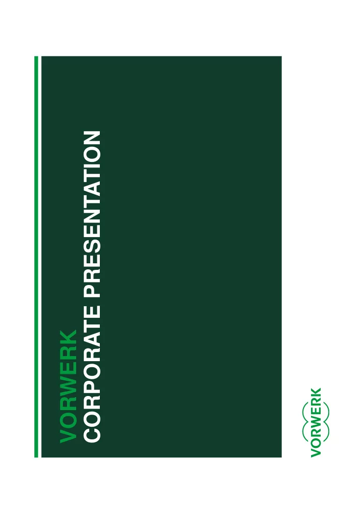 corporate presentation vorwerk made by vorwerk products