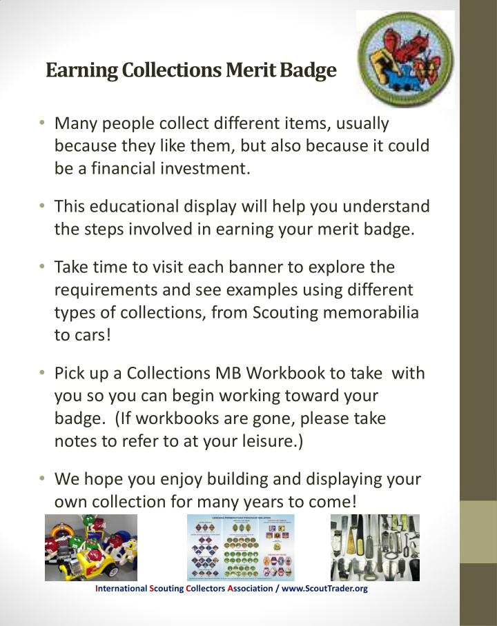 earning collections merit badge