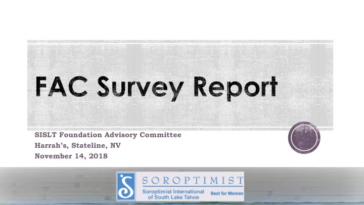 sislt foundation advisory committee harrah s stateline nv