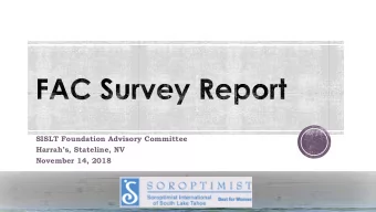SISLT Foundation Advisory Committee  Harrahs, Stateline, NV  November 14, 2018  Thank you!