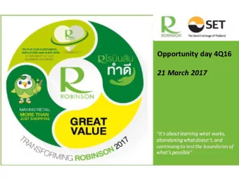 21 March 2017  Disclaimer  The information contained in this presentation is for information