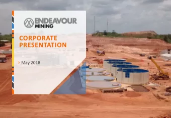 CORPORATE  PRESENTATION  May 2018  CORPORATE PRESENTATION  DISCLAIMER &amp; FORWARD LOOKING