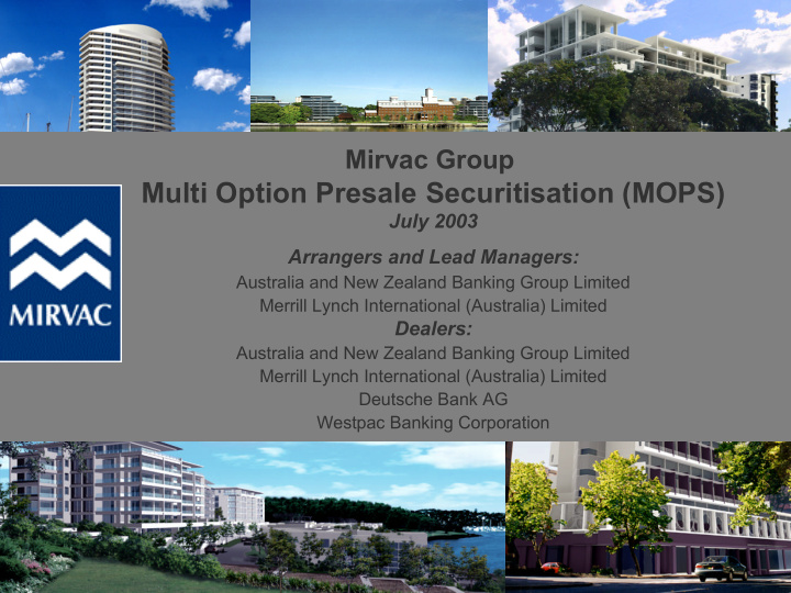 multi option presale securitisation mops
