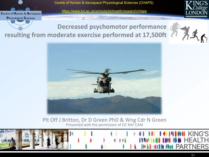 centre of human amp aerospace physiological sciences