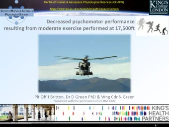 Centre of Human &amp; Aerospace Physiological Sciences (CHAPS)