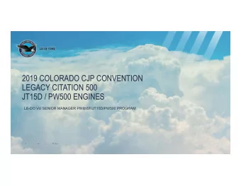 2019 COLORADO CJP CONVENTION  LEGACY CITATION 500  JT15D / PW500 ENGINES  LE-DO VU SENIOR MANAGER