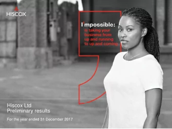 Hiscox Ltd  Preliminary results  For the year ended 31 December 2017  Weathering the storms  An