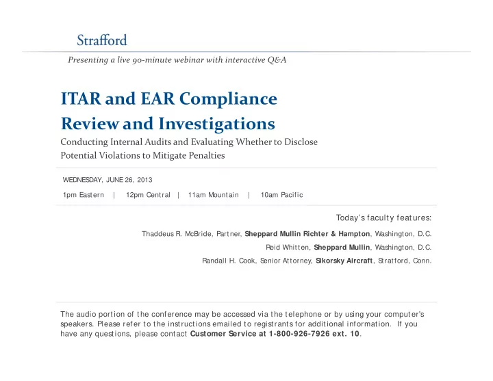 itar and ear compliance r review and investigations i d i