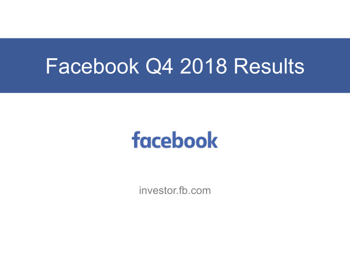 facebook q4 2018 results