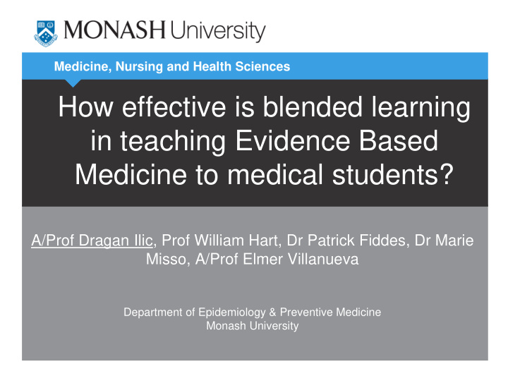 in teaching evidence based