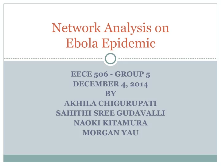 network analysis on