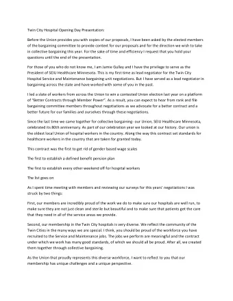 Twin  City  Hospital  Opening  Day  Presentation:    Before  the  Union