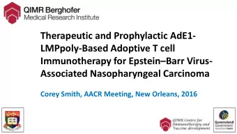 LMPpoly-Based Adoptive T cell Immunotherapy for Epstein  Barr Virus-  Associated Nasopharyngeal