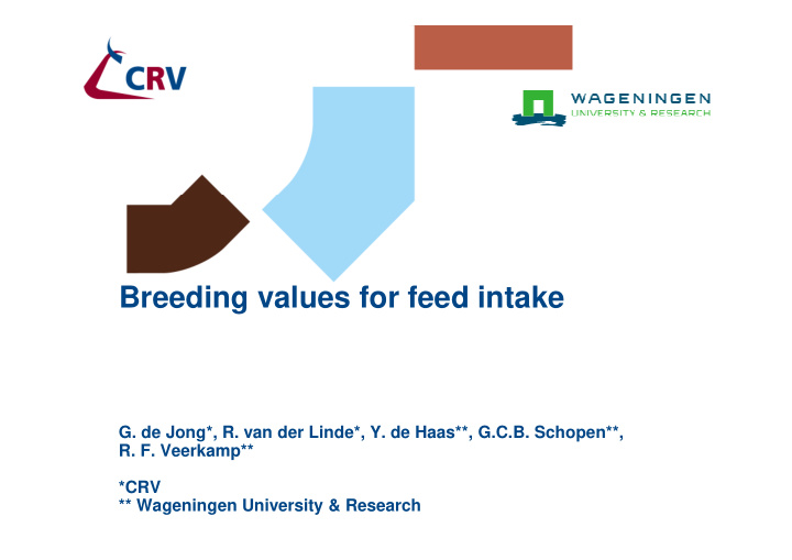 breeding values for feed intake