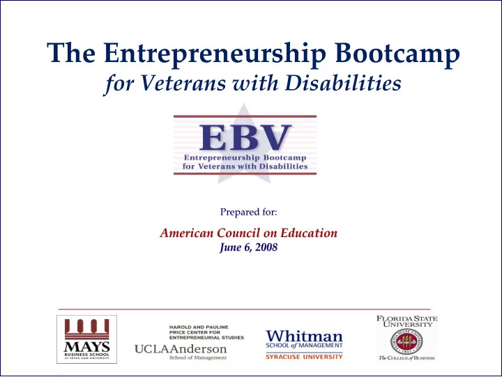 the entrepreneurship bootcamp