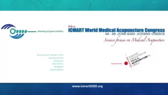 www.icmart2020.org 34th ICMART World Medical Acupuncture Congress - 26-28 June 2020  Athens
