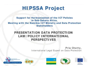 HI PSSA Project  Support for Harm onization of the I CT Policies  in Sub-Sahara Africa,  Meeting w
