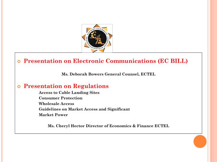 presentation on electronic communications ec bill