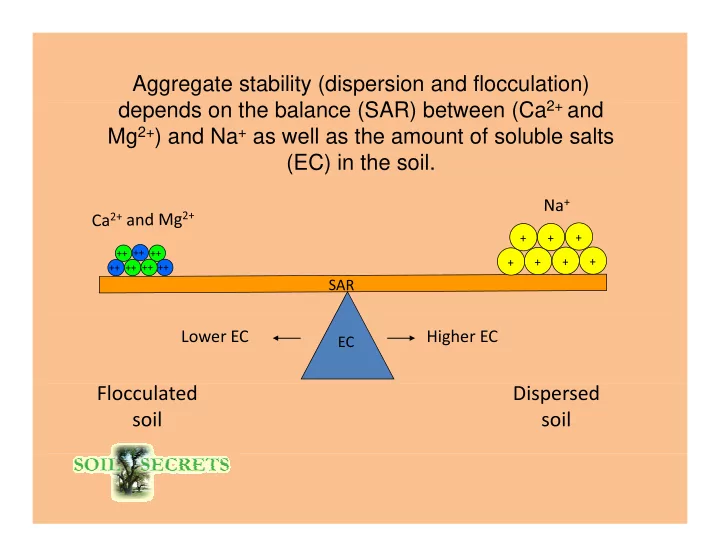 aggregate stability dispersion and flocculation depends