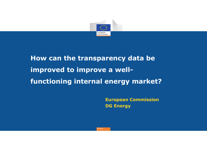 how can the transparency data be improved to improve a