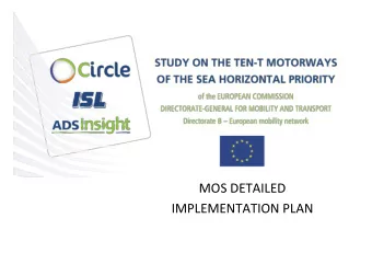 MOS DETAILED  IMPLEMENTATION PLAN  The team  Alexio Picco  Project coordinator;  more than 15 years