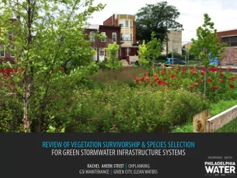 REVIEW OF VEGETATION SURVIVORSHIP &amp; SPECIES SELECTION  FOR GREEN STORMWATER INFRASTRUCTURE