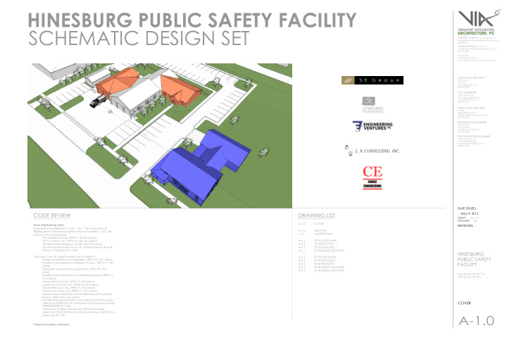 hinesburg public safety facility schematic design set