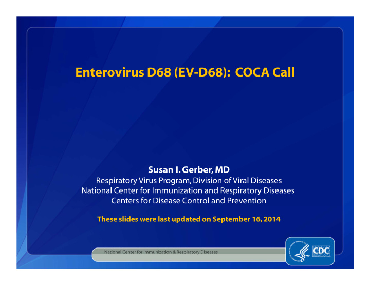 enterovirus d68 ev d68 coca call