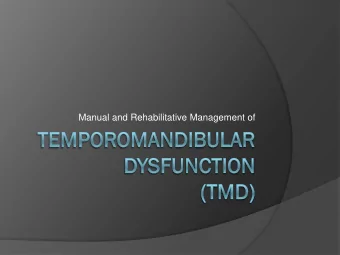 Manual and Rehabilitative Management of  A Common Presentation  Marys history  Middle age