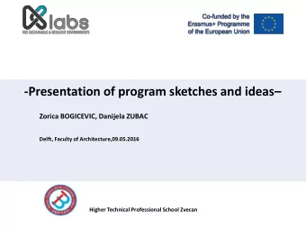-Presentation of program sketches and ideas  Zorica BOGICEVIC, Danijela ZUBAC  Delft, Faculty of