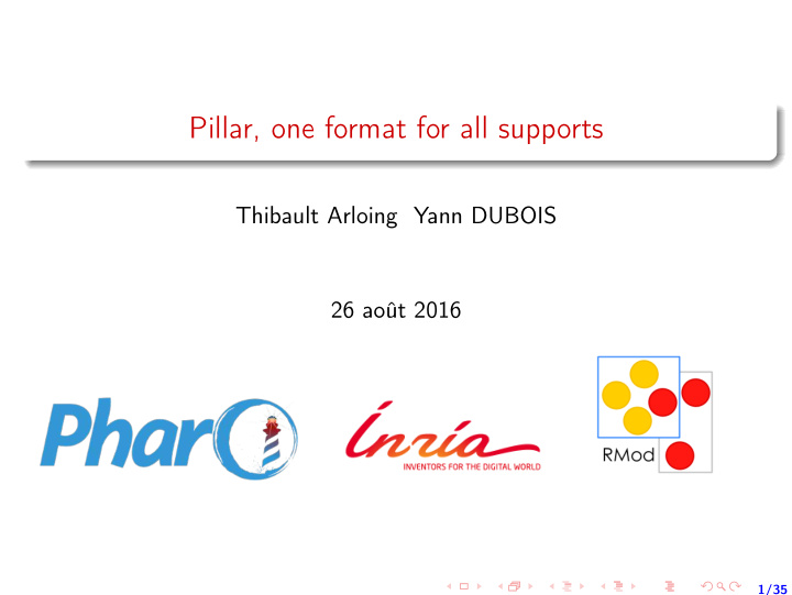 pillar one format for all supports