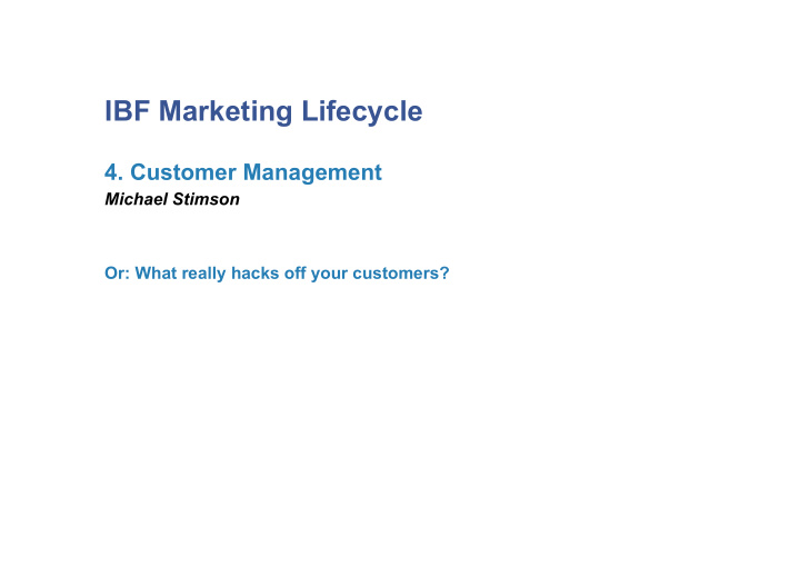 ibf marketing lifecycle