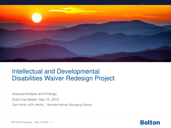 intellectual and developmental disabilities waiver