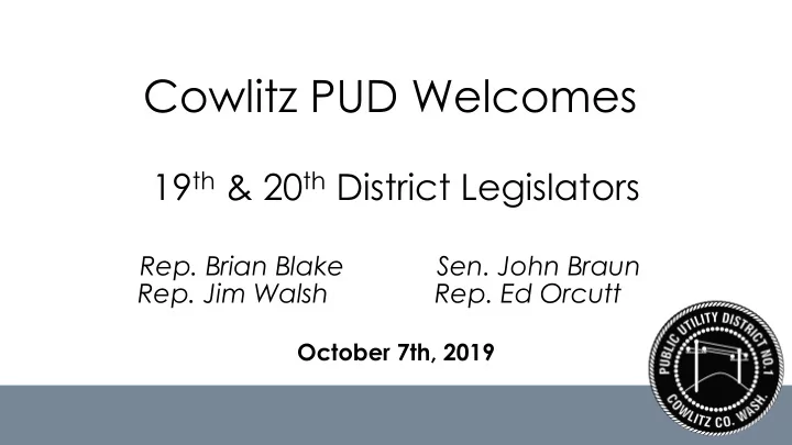 cowlitz pud welcomes