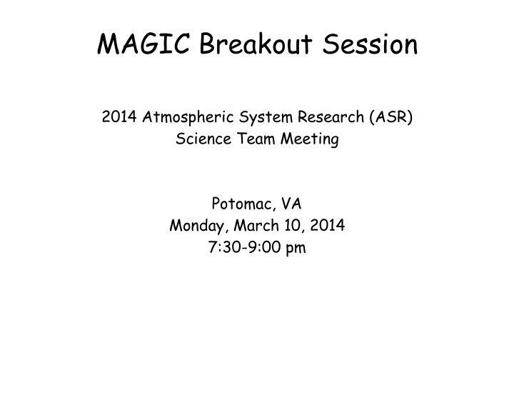 magic breakout session