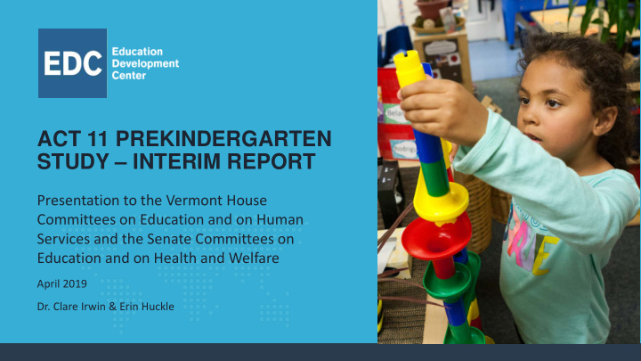 act 11 prekindergarten study interim report