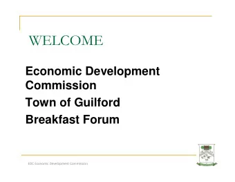 Economic Development  Commission  Town of Guilford  Breakfast Forum  EDC