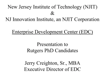 New Jersey Institute of Technology (NJIT)  &amp;  NJ Innovation Institute, an NJIT Corporation