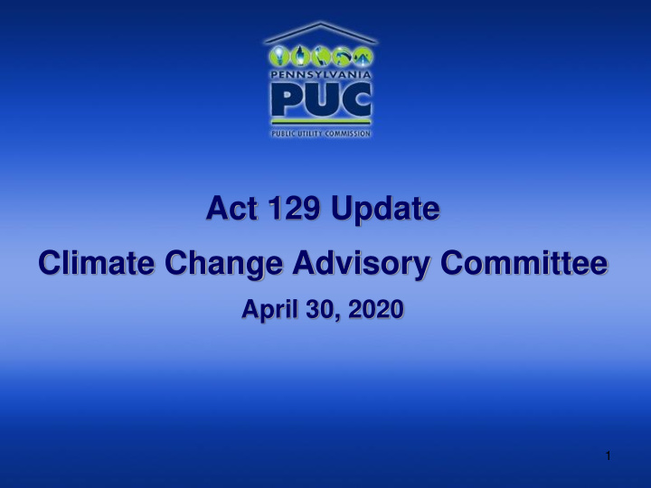 act 129 update climate change advisory committee