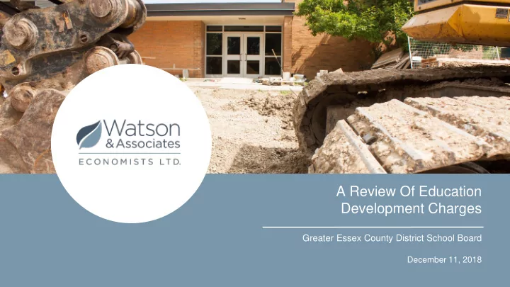 a review of education development charges