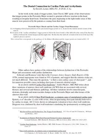 The Dental Connection in Cardiac Pain and Arrhythmia  by David L Lerner, DDS, P.C., F.I.N.D., C.Ac.