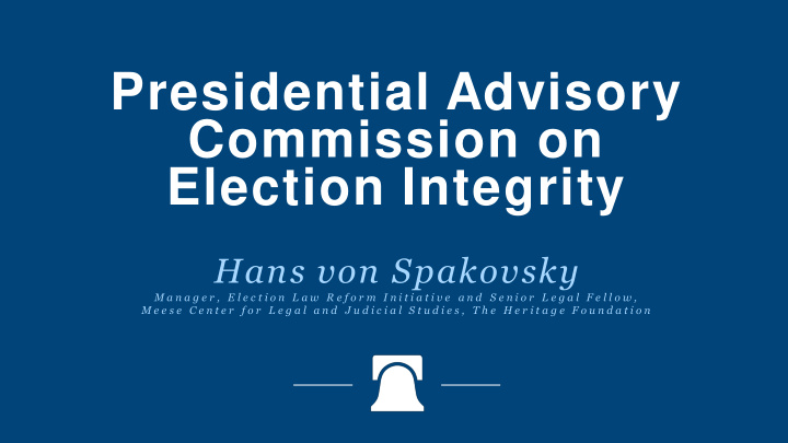 presidential advisory commission on election integrity