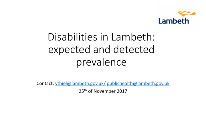 disabilities in lambeth