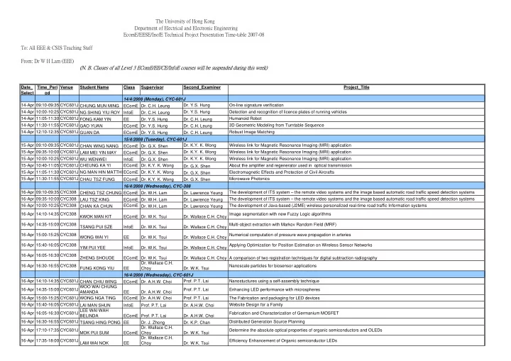 n b classes of all level 3 ecome ee ce infoe courses will