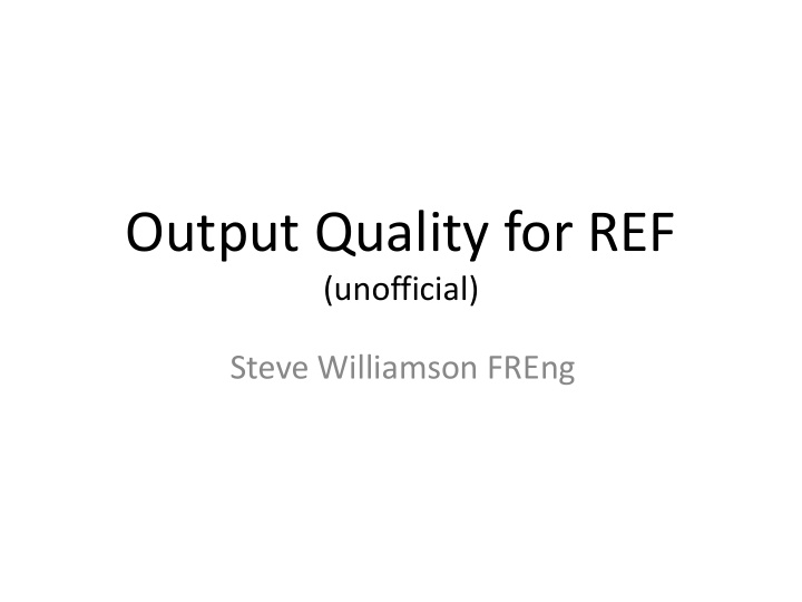 output quality for ref