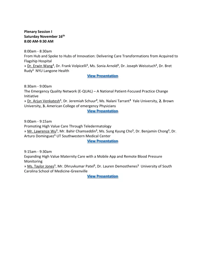 view presentation