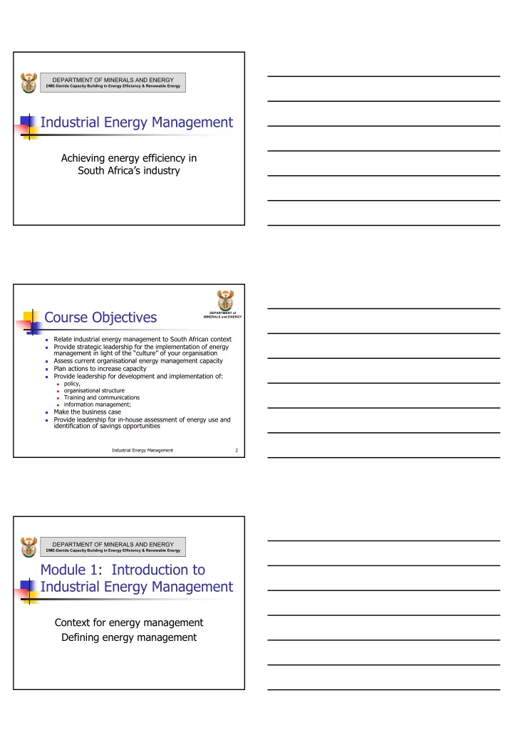 industrial energy management