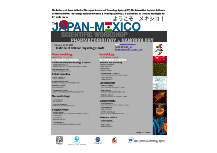 japan mexico workshop on pharmacobiology and nanobiology