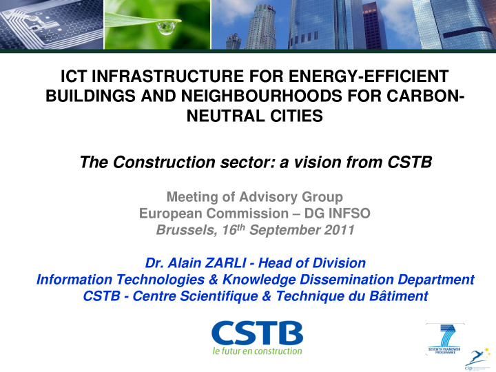 the construction sector a vision from cstb meeting of